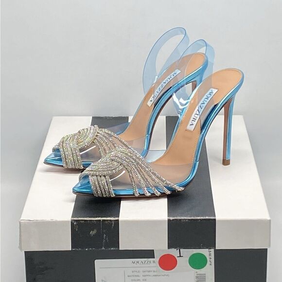 Aquazzura Gatsby Crystal-Embellished Slingback pumps size 35 - Picture 11 of 13